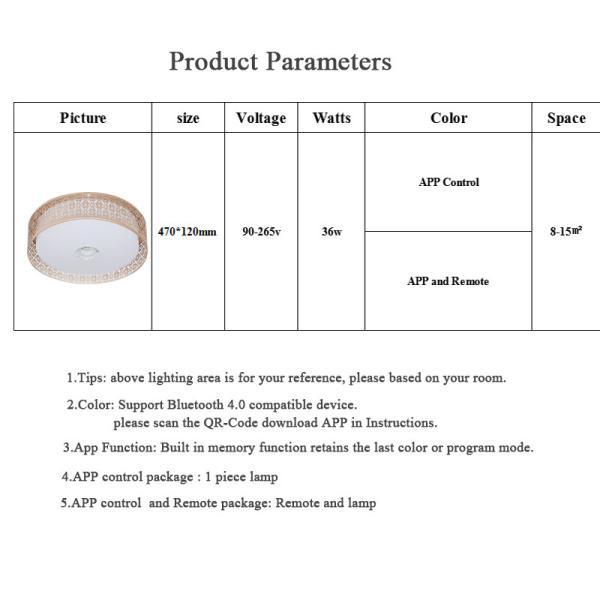 Fancy kitchen Bluetooth Music ceiling lights with APP Remote controller (WH-MA-38)