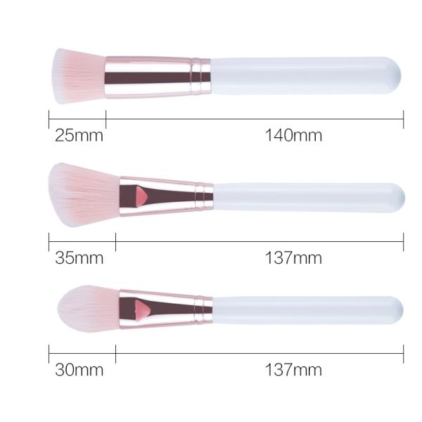 12PCS Cosmetic Makeup Brush Set Cruelty Free Rose Gold Ferrule