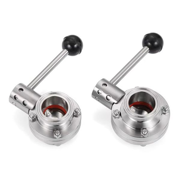 Sanitary SS316 Mirror Polish Butterfly Valve Food Grade Manual Water Valve ETRANY Brand