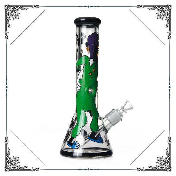 Cartoon Art Bong 9MM Borosilicate Glass Smoking Water Pipe With 14.4mm Bowl
