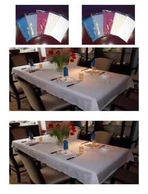 Da neve decorativa descartável amigável das toalhas de mesa de Eco do papel do OEM 3ply cor branca