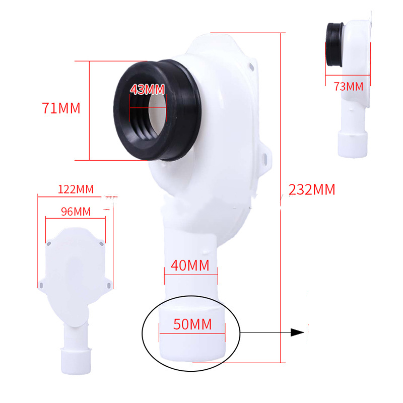 Urinal Anti-Odor Sewage Pipe Displacement Concealed Drain Valve Wall-Type Drainage Connector Sewage Pipe Sewage Accessory