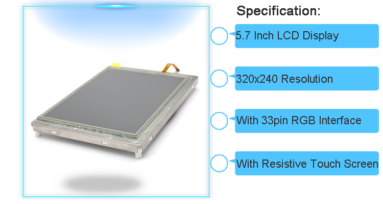 High Brightness 5.7 TFT LCD Display 320x240 colour TFT Panel Touch Screen ODM