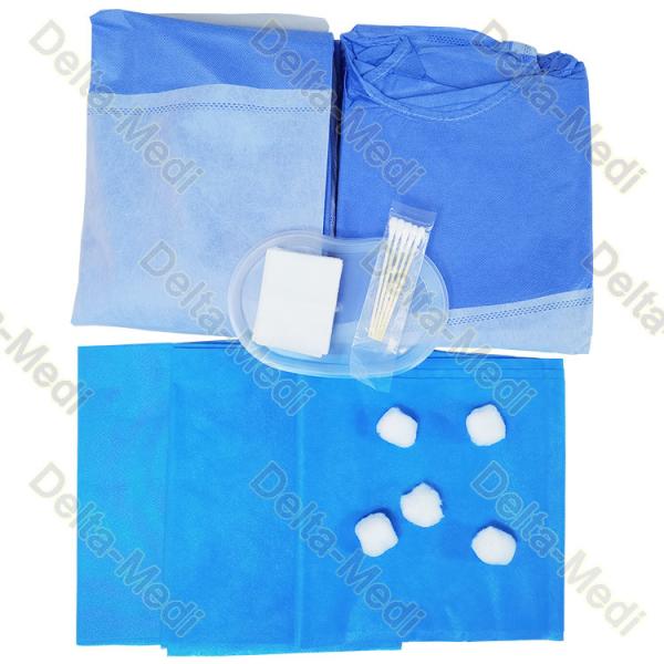 Clinic Disposable Surgical Kits With Surgical Gown Cotton Swab Gauze Cotton Ball