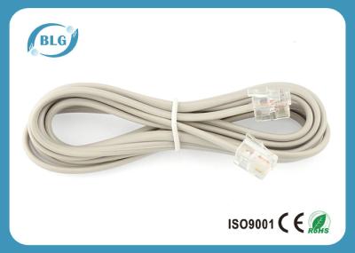 RJ11 To RJ11 Plugs Telephone Cable Wire , Internet Phone Cable 7 Foot Bare Copper