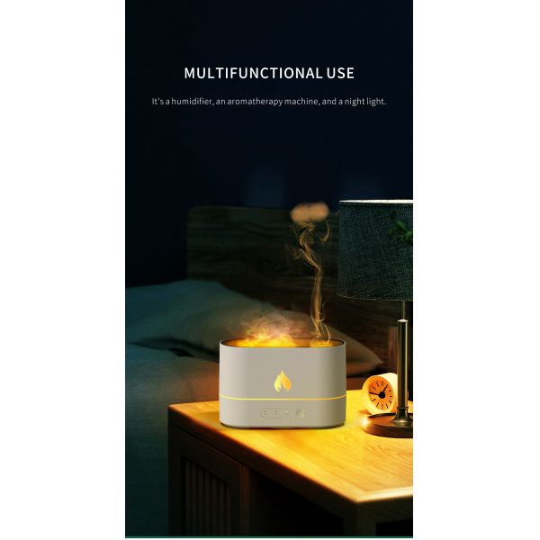 Flame Design Air Humidifier Diffuser 250Ml Aromatherapy Humidifier With Timing Controls