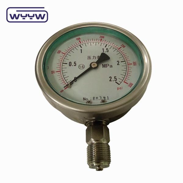 Vertical Connection Silicone Stainless Steel Glycerin Filled Pressure Gauge Manufacturers