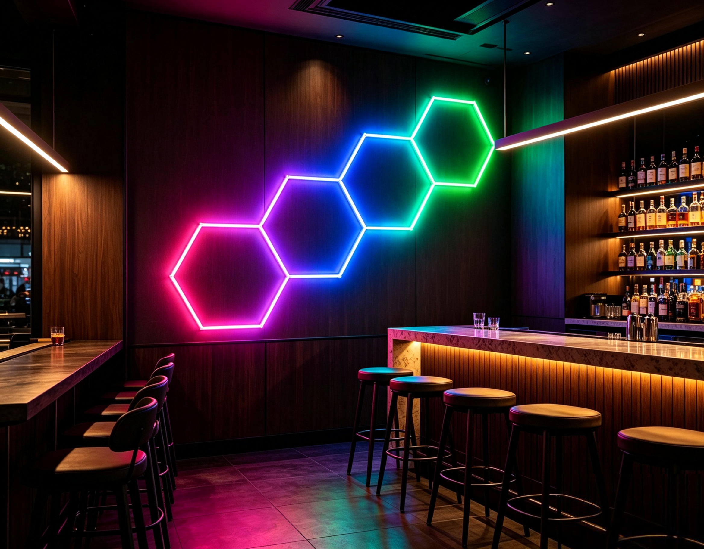 Modular RGB LED Hexagonal Light Honeycomb Panels Perfect for Garage Gym Workshop