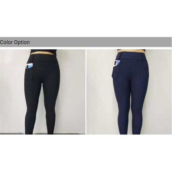 Женщина ехать бриджей Waisted обжатия высокая полная усаживает черные конноспортивные гетры