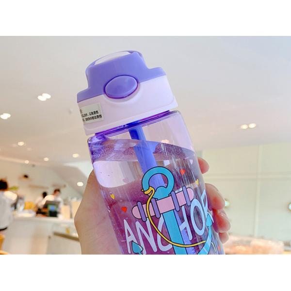 Customized Logo Acceptable 480ml Plastic Cute Cartoon Pattern Water Bottle for Kids