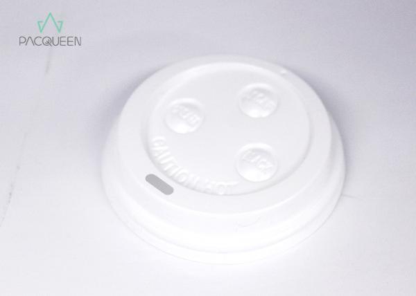 Plastic Hot Cups Takeaway Cup Lids Anti Leaking White / Black Color