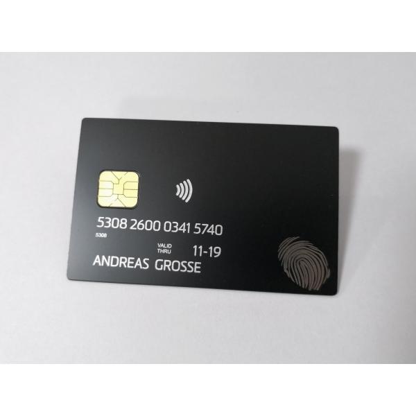 Luxury IC Chip 4442 Metal Business Credit Cards Brush Finished Size 85*54*0.6mm