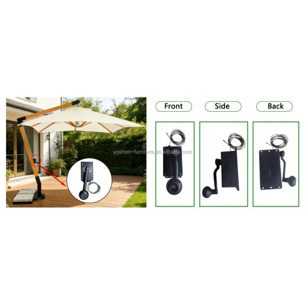 13 ft Cantilever Patio Umbrella Winch Replacement with Plastic Handle