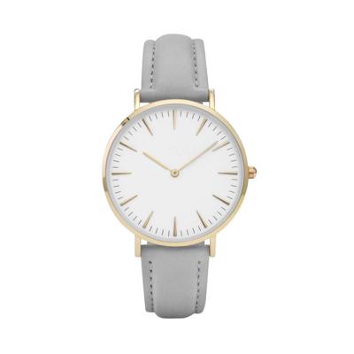 relógios da correia de couro das mulheres de quartzo de 41mm 5ATM Miyota GL20