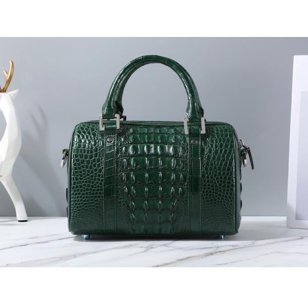 Fashion Lady Purse Genuine Crocodile Leather Women's Small Boston Bag Exotic Real Alligator Skin Female Zipper Handbag