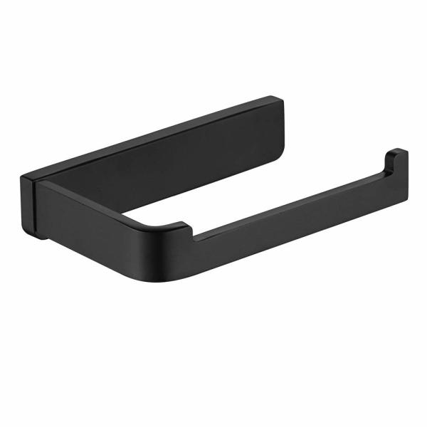Matte Black Wall Mounted Toilet Roll Storage Durable  For Home Hotel
