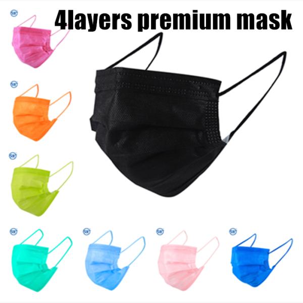 Wholesale non-woven 3 layers disposable ear loop custom color mask black pink colorful surgical face mask