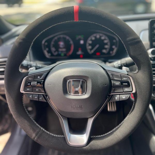 Full Black Hand Stitching Steering Wheel Cover for Honda Accord 10 Insight 2018 2019
