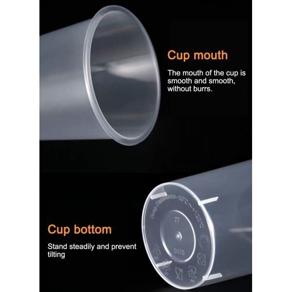 90 Caliber Disposable Food Packaging PP Cup Injection With Lid 16oz