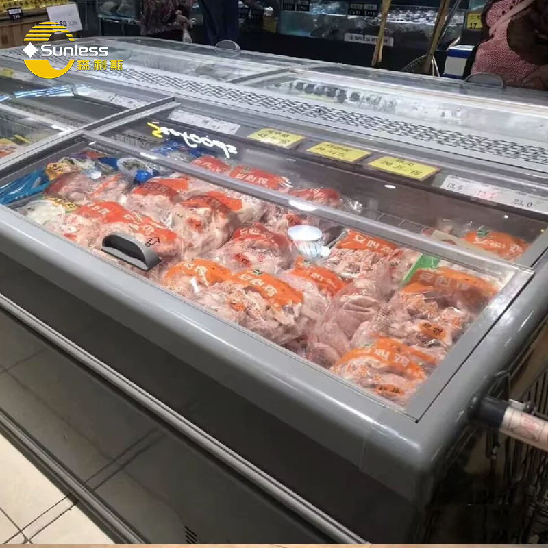 600L - 1000L Combined Island Freezer Single Temperature Sliding Door Freezer 340W - 560W