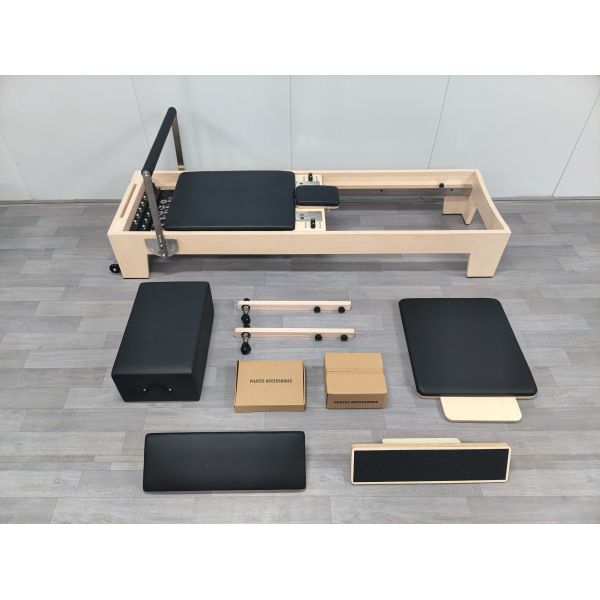 Maple Wood Pilates Reformer U+PL001S with Reinforced Frame Construction