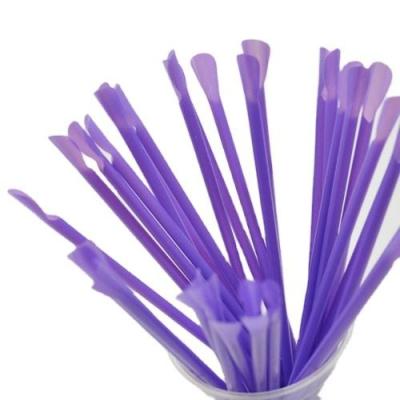 2024 venda quente de barbear-gelo batido de leite canudo de PLA descartável com colher Multi-color canudos de colher de PLA colher de neve canudos de cone de neve