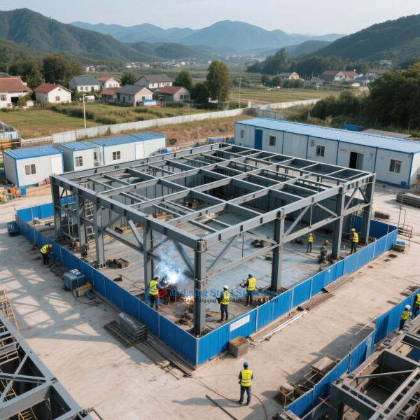 Construcción industrial de estructura prefabricada de acero de larga envergadura