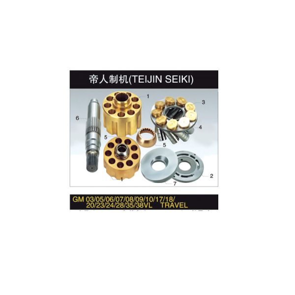 GM Series TEIJIN SEIKI Hydraulic Travel Motor Parts with Steel Iron and Copper Construction, Half Year Warranty, and Standard Design