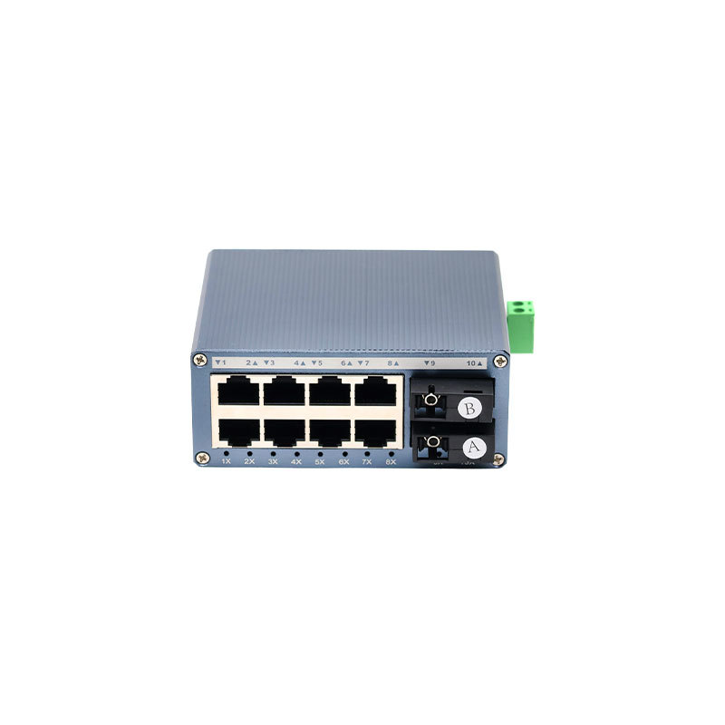 Industrial Mini Fiber Ethernet Switch 2 Fiber 8 RJ45 Ports 100Mbps Fast Network Switch