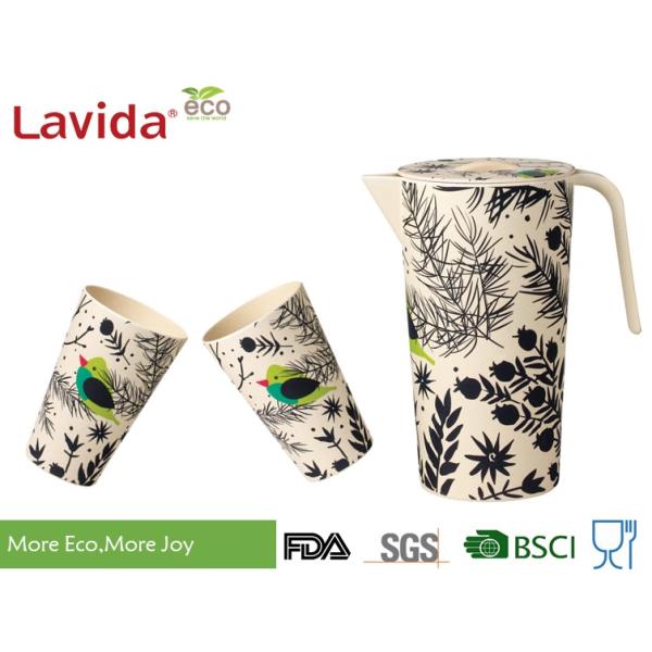 Large Capacity Bamboo Water Jug Environmental Friendly Glass Non - Toxic Easy Cleaning