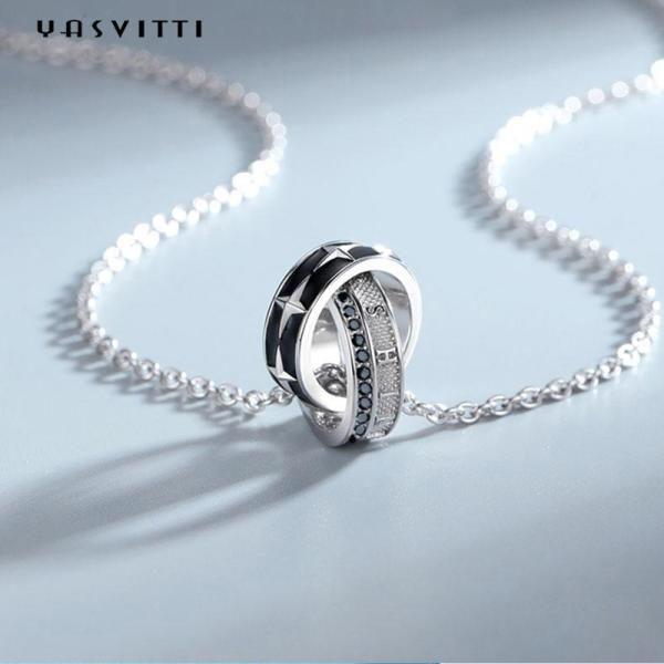 Ожерелье 316L двойного кольца ювелирных изделий 0.1oz 2.6ft нержавеющей стали Horsewhip привесное