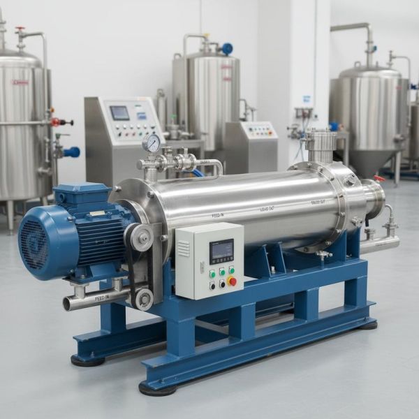 Motor Drive High Speed Decanter Centrifuge with 500kg/h Throughput and Continuous Auto Discharge for Industrial Applications