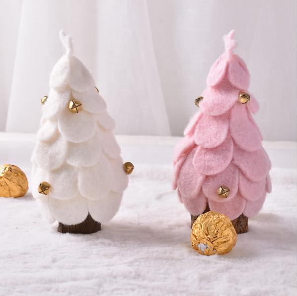Handmade Christmas Party Crafts Mini Wool Felt Decoration Toys Tree Sharp For New Year