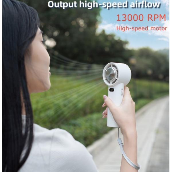 Stepless Speed Regulation Ice Cooling Fan 13000 RPM Bladeless Portable Hand Held Fan 3600mAh