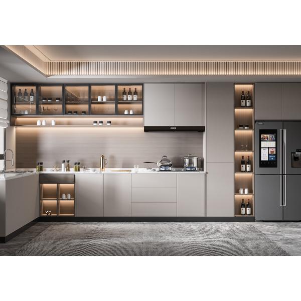 Manufacturer Cupboard Design Corner Freestanding Pantry Kitchen PVC Cabinets