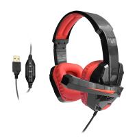 Usb stéréo d'écouteurs de jeu de 3.5mm au-dessus de casque d'ordinateur de câble par oreille pour le PC ps4 de xbox avec l'écouteur de jeu de lumière de RVB