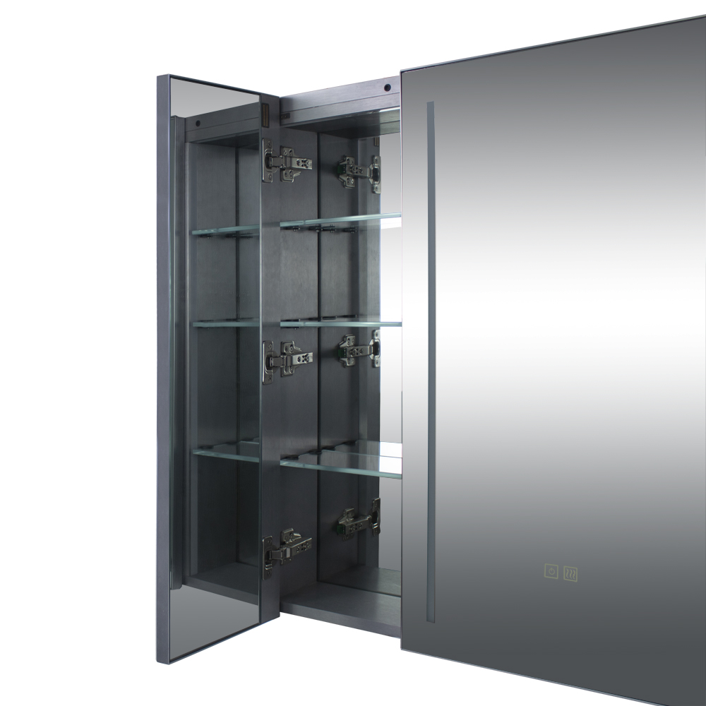 Wholesale Elegant Interior Medecine Cabinet Shower Large Lighted Mirror Bath Bathroom Smart LED Mirror Cabinet with Storage