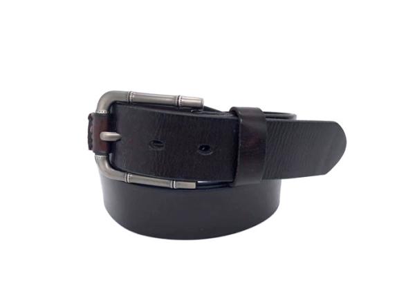 Fashion Mens Casual Leather Belt  / 100% Soft Top Grain Genuine Leather Strap With Metal Bamboo Buckle