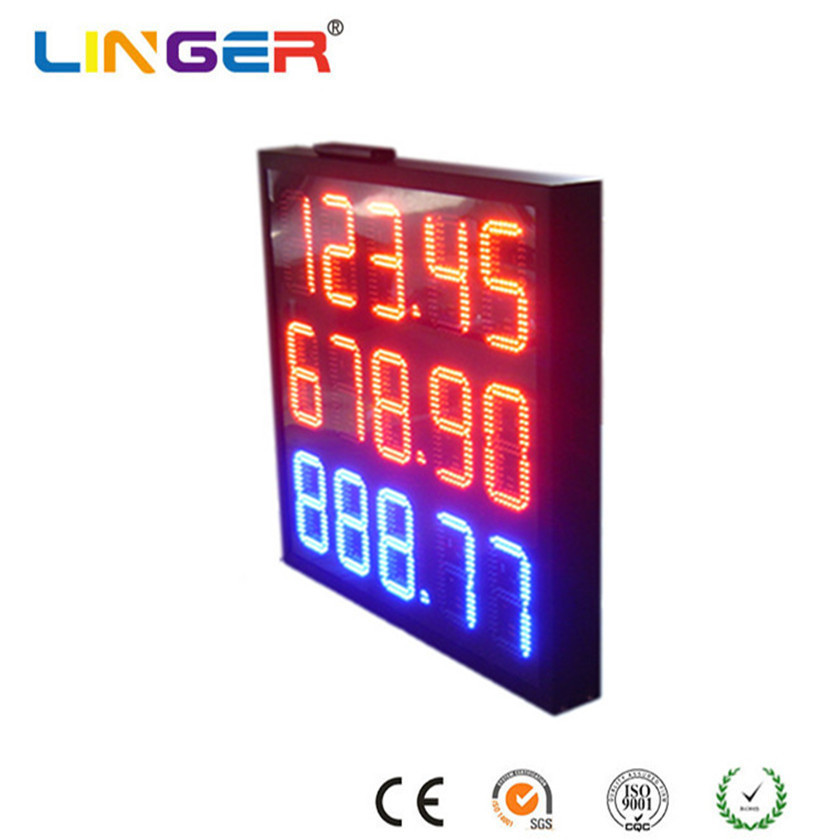 Outdoor Electronic Gas Price Sign Pitch 12.5mm Gas Price Sign LED