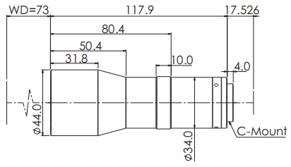 Объектив с переменным фокусным расстоянием 0.31kg компьютерного зрения F6.0 MAG. 0.438x MTF30 130lp/Mm
