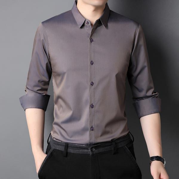 Camiseta masculina de talla grande con revestimiento de viscosa y mangas largas de algodón de poliéster