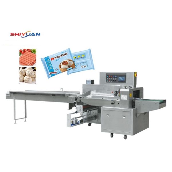 30-180packs/min Automatic Bread Packaging Machine , Food Meat Sausage packaging machine