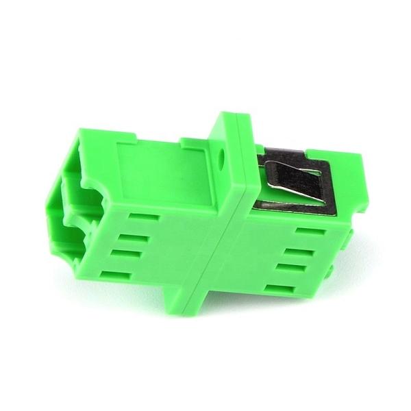 Duplex Single Mode Fiber Optic Adapter LC APC To LC APC Connector Adapter With Flange