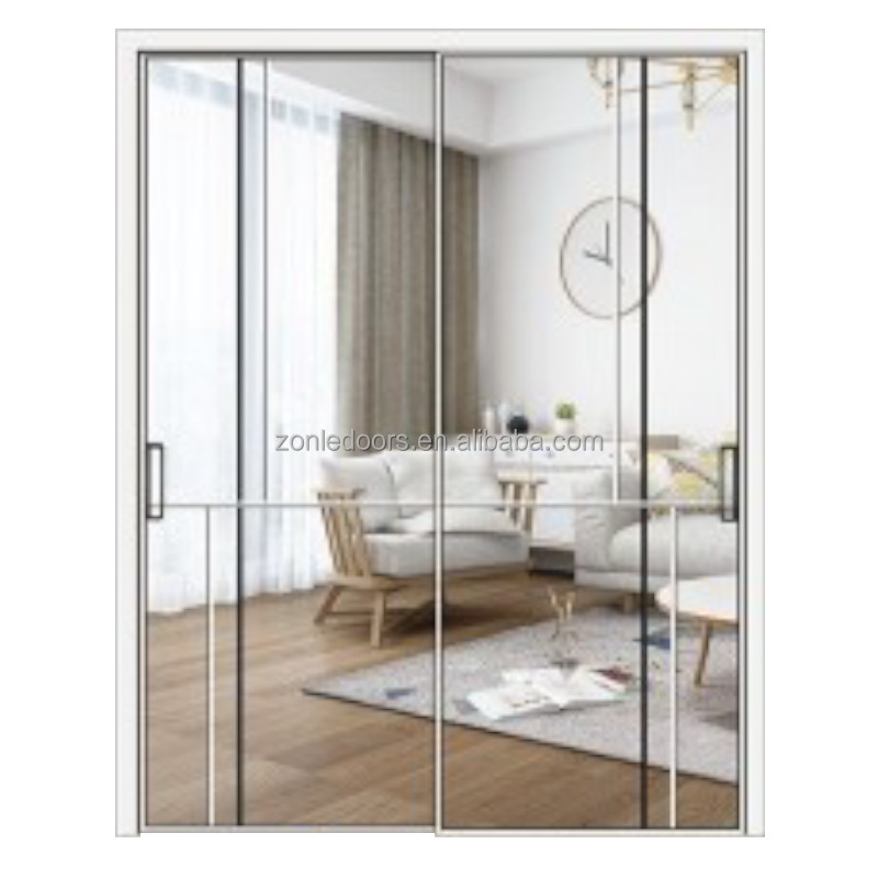 2024 High Quality Aluminum Alloy Swing Door Slide Roller Interior Aluminium Glass Doors Hing for Room Kitchen Sliding Door