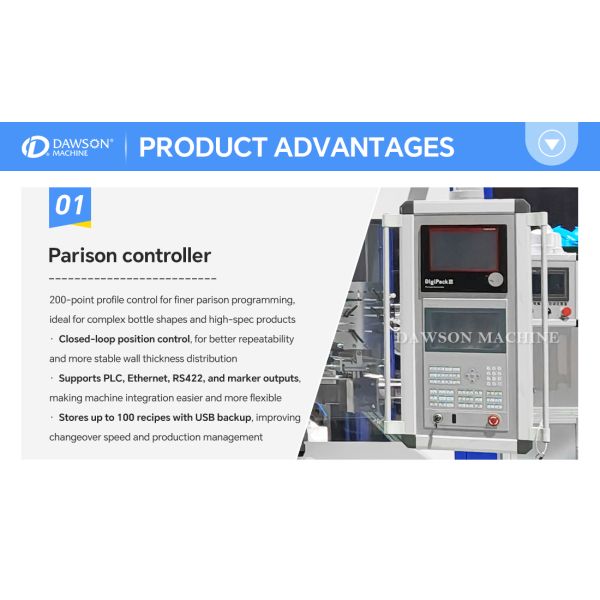 Automatic DSB90II Double Station Blow Molding Machine with Triple Screw for 5L Containers