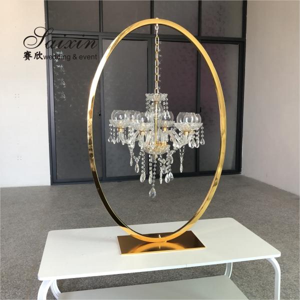 ZT-407V decoração de eventos por atacado apoio oval cristal candelabro centerpieces