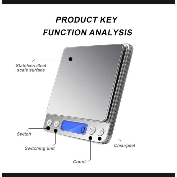 Alta precisión 3kg 0.1g 0.01g Balanza de joyas digitales Mini gramo de oro Balanza de café para balanzas de laboratorio Pesada de alimentos de cocina