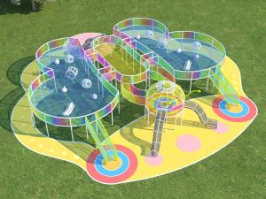 Children'S Pink Trampoline Outdoor Climbing Slide Amusement Equipment Jump