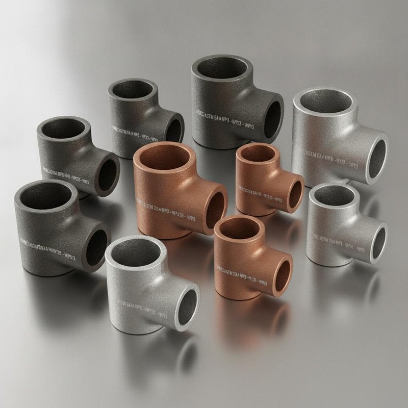 ASME/ASTM SA/A 234 WPB WP11 industrial pipe fittings WP22 welded tee fitting WP9  seamless steel tee schedule 80 steel tee High-Temperature Service Butt Weld Tees and Reducing Tees