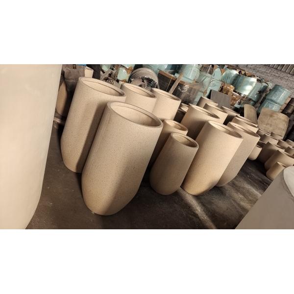 Powder Coated Fiber Clay Planters For Patio Garden Cottage